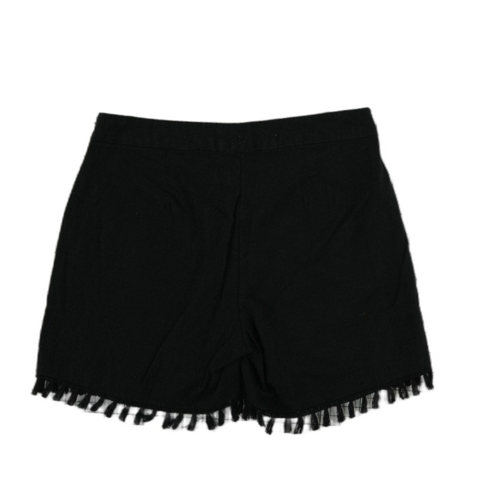 Banana Republic Shorts Women's Size 2 Black Linen Blend Tassel Fringe‎